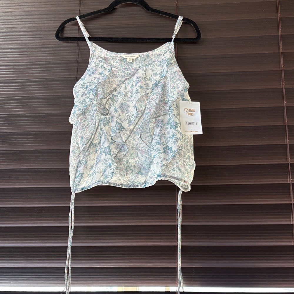 Lucky Brand Blue and White Camisole